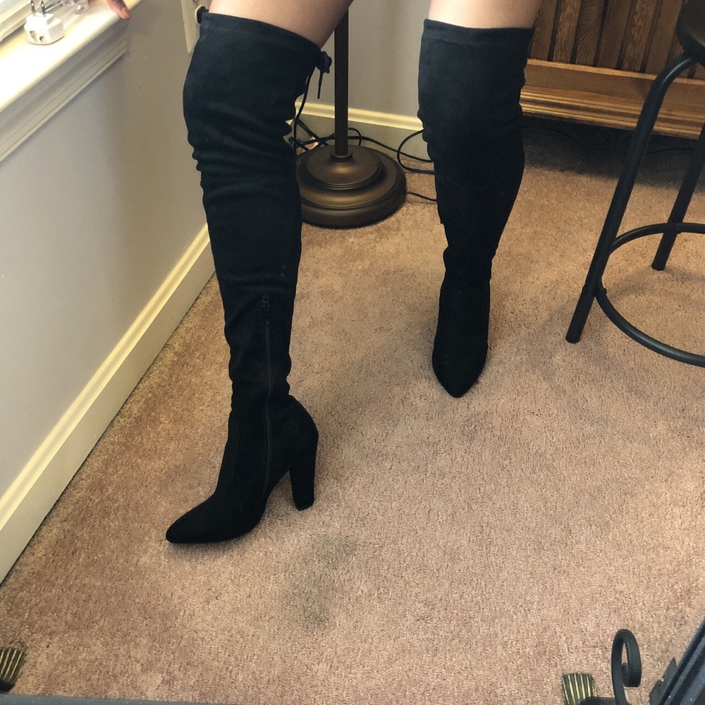 Black Thigh High Boots
